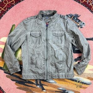 VINTAGE Y2K VEGAN FAUX LEATHER JACKET POINT ZERO